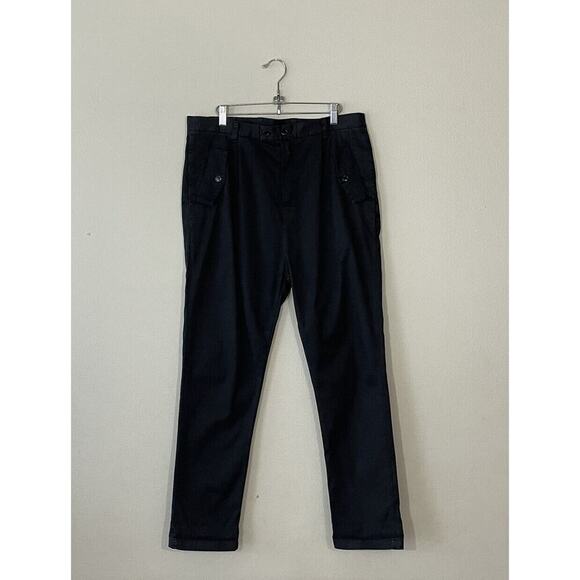 CAMO By Stefano Ughetti Italy Large Black 100% Cotton Low Crotch Trousers Pants - Picture 1 of 10